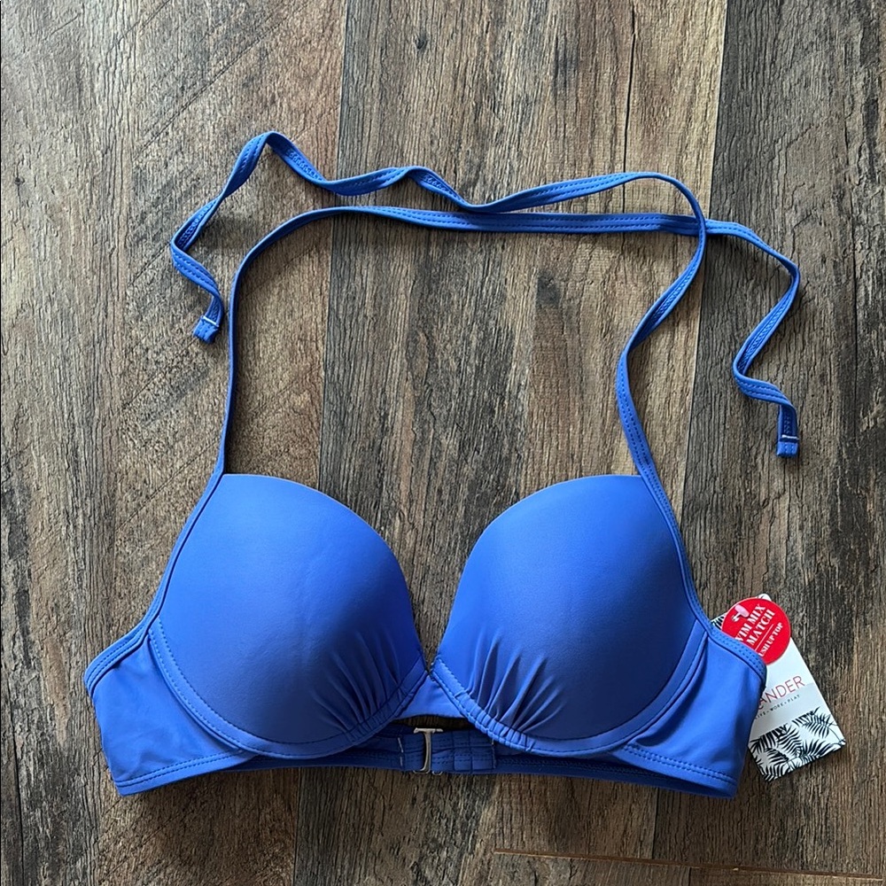 Islander Blue Padded Bikini Top new with tags size large